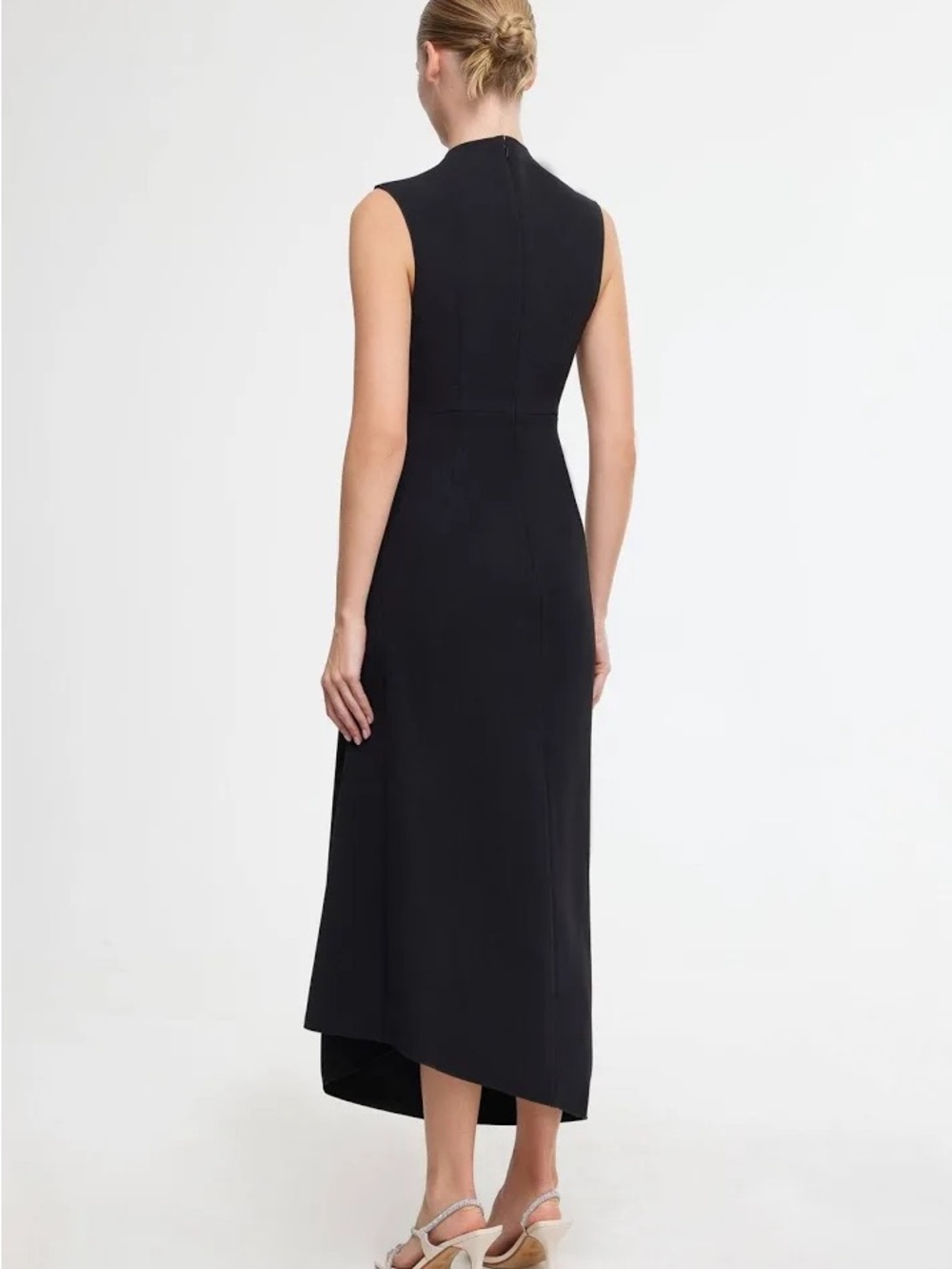 Acler Black Sleeveless Maxi Dress with Draped Waist Detail - Picture 3 of 10